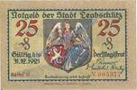 Notgeld 25 Pf. Leobschütz , Notgeld 25 Pfennig Schein in kfr. Tieste 4020.05.22 Schlesien o.D -