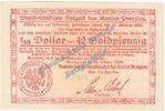 Wertbeständig 42 Gold Pf. Prenzlau , Banknote 42 Pfennig Gold Schein in kfr. Müller 4030.2 Wertbeständig -