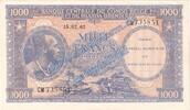 Rep. Congo 1000 Francs Congo Banknote , 1000 Francs Schein in f-kfr. von 1962 , Banque Central Du Congo -