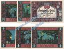 Serienscheine DE 6 Scheine kpl. Grünberg , Notgeld Set mit 6 Scheinen in kfr. M-G 489.3 , Schlesien o.D. -