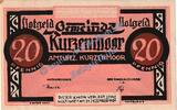 Notgeld De 20 Pf. 100x65 Kurzenmoor , Notgeld 20 Pfennig --100x65-- o.Kn in kfr. M-G 751.2.b , Schleswig -