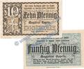Kleingeld 1914-1922 DE 2 Scheine kpl. Oppeln , Notgeld Set mit 2 Scheinen in kfr. Tieste 5400.10.15-16 , Schlesien o.D -