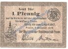 Kleingeld 1914-1922 DE 1 Pf. Posen , Notgeld 1 Pfennig Schein in gbr. Tieste 5715.50.01 , Posen von 1916 -