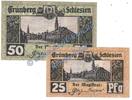 Kleingeld 1914-1922 DE 2 Scheine kpl. Grünberg , Notgeld Set mit 2 Scheinen in kfr. Tieste 2640.05.20-21 , Schlesien -