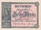 Notgeld De 10 Pf. -mit WZ- Rüdesheim , Notgeld 10 Pfennig -mit WZ- in kfr. Tieste 6280.05.05 , Hessen 1917 -