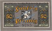 Notgeld De 50 Pf. Schwäbisch Gmünd , Notgeld 50 Pfennig Schein in kfr. Tieste 6725.05.15 WÜR 1918 -