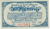 Notgeld De 50 Pf. Glatz , Notgeld 50 Pfennig Schein in kfr. Tieste 2255.15.01 , SLN von 1918 -