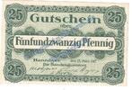 Notgeld De 25 Pf. Hannover , Notgeld 25 Pfennig Schein in kfr. Tieste 2795.30.01 , NDS 15.03.1917 -