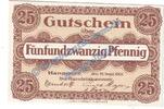 Notgeld De 25 Pf. Hannover , Notgeld 25 Pfennig Schein in kfr. Tieste 2795.30.10 , NDS 16.09.1918 -