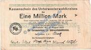 Großnotgeld Inflation De 1 Mio. Mk. Montabaur , Banknote 1 Million Mark Schein in gbr. Keller 5308.c , Hessen 1923 -