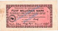 Großnotgeld Inflation De 5 Mio. Mk. Montabaur , Banknote 5 Million Mark Schein in gbr. Keller 5308.g , Hessen 1923 -