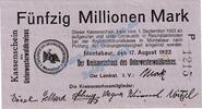 Großnotgeld Inflation De 50 Mio. Mk. Montabaur , Banknote 50 Millionen Mark Schein in gbr. Keller 5308.i Hessen 1923 -