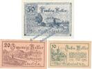 Notgeld AT 3 Scheine kpl. Ober Grafendorf , Notgeld Set mit 3 Scheinen in kfr. K-K 682.a-b , NOE o.D. -