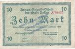 Großnotgeld De. 10 Mk. Passau , Banknote 10 Mark Schein in gbr. Geiger 409.02 , Bayern von 1918 -
