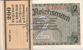 WW2 Besatzungsausgabe Bündel 100 x 2 Mk. 1 Bündel - 100 Scheine , 2 Mark Scheine in kfr. ZWK-3, Ros.552, R.137 , WW2 -