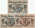 Notgeld De 3 Scheine kpl. --KN + Serie-- Oberglogau , Notgeld Set mit 3 Scheinen --KN und Serie-- in kfr. M-G 994.1.a -