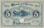 Großnotgeld 1918 5 Mk. Pößneck , 5 Mark Notgeld Schein in gbr. Geiger 420.01.d , Thüringen o.D. -