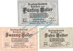 Notgeld AT 3 Scheine kpl. Vorarlberg , Notgeld Set mit 3 Scheinen in kfr. K-K 1118.I , Vorarlberg 1919 -