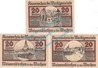 Notgeld AT 3 x 20 Heller -Verse- Weissenkirchen i.d.W. Notgeld Set mit 3 Versen in kfr. K-K 1158.II , NOE 1920 -