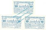 Notgeld AT 3 Scheine kpl. Dross , Notgeld Set mit 3 Scheinen in kfr. K-K 135.j , Niederösterreich o.D. -