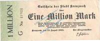 Inflation DE 1 Mio. Mk. Kreuznach , Notgeld 1 Million Mark Schein in gbr. Keller 2812.f , Rheinland 1923 -