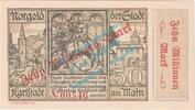 Inflation DE 10 Mio. Mk. Karlstadt , Notgeld 10 Millionen Mark -Überdruck- in kfr. Keller 2585 , Bayern -