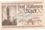 Inflation 1923 DE 5 Mio. Mk. Leipzig , Notgeld 5 Millionen Mark Schein in gbr. Keller 3083... Sachsen 1923 -