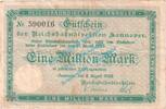 Inflation DE 1 Mio. Mk. Hannover , Notgeld 1 Million Mark Schein in gbr. Keller 2165.c , Niedersachsen -