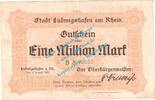 Inflation DE 1 Mio. Mk. Ludwigshafen , Notgeld 1 Million Mark Schein in gbr. Keller 3328.a , Pfalz 1923 -