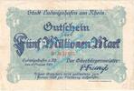 Inflation DE 5 Mio. Mk. Ludwigshafen , Notgeld 5 Millionen Mark Schein in gbr. Keller 3328.b Pfalz 1923 -