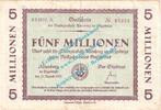 Inflation DE 5 Mio. Mk. Altenberg , Notgeld 5 Millionen Mark Schein in gbr. Bühn 0040.31 , Sachsen 1923 -
