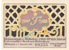Notgeld DE 1 Mk. Fürstenberg a.d.W , Notgeld 1 Mark Schein in kfr. M-G 401.1 , Niedersachsen 1921 -