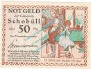 Notgeld DE 50 Pf. Nr.5 -Textfehler- Schobüll , Notgeld 50 Pfennig Nr.5 --Textfehler-- in kfr. M-G 1194.3 , Schleswig -