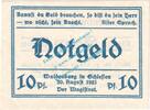 Notgeld DE 10 Pf. Nr.6 Waldenburg , Notgeld 10 Pfennig Schein Nr.6 in kfr. M-G 1371.19 , Schlesien 1921 -