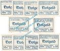 Serienscheine DE 10 Scheine kpl. Waldenburg , Notgeld Set mit 10 Scheinen in kfr. M-G 1371.19 , Schlesien 1921 -