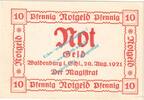Notgeld DE 10 Pf. -weiß- Waldenburg , Notgeld 10 Pfennig Schein -weiss- in kfr. M-G 1371.16.a , Schlesien -