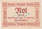 Notgeld DE 10 Pf. -grau- Waldenburg , Notgeld 10 Pfennig Schein -grau- in kfr. M-G 1371.16.b , Schlesien -