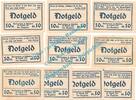 Notgeld DE 10 Scheine kpl. Waldenburg , Notgeld Set mit 10 Scheinen -gelblich- in kfr. M-G 1371.22 , SLN -