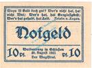Notgeld DE 10 Pf. Nr.1 Waldenburg , Notgeld 10 Pfennig Nr.1 -gelblich- in kfr. M-G 1371.22 , Schlesien -