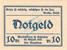 Serienscheine DE 10 Pf. Nr.2 Waldenburg , Notgeld 10 Pfennig Nr.2 -gelblich- in kfr. M-G 1371.22 , Schlesien -