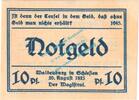 Notgeld DE 10 Pf. Nr.3 Waldenburg , Notgeld 10 Pfennig Nr.3 -gelblich- in kfr. M-G 1371.22 , Schlesien -