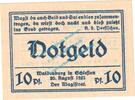 Notgeld DE 10 Pf. Nr.7 Waldenburg , Notgeld 10 Pfennig Nr.7 -gelblich- in kfr. M-G 1371.22 , Schlesien -