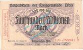 Inflation DE 500 Mio. Mk. Speyer , Notgeld 500 Millionen Mark Schein in L-gbr. Keller 4286.d , Pfalz 1923 -