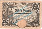 Großnotgeld 1922/23 250 Mk. Weinheim , Notgeld 250 Mark -Überdruck- in gbr. Müller 4955.2 , Baden o.D. -