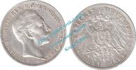 Preussen 3 Mk. -Wilhelm II- Silbermünze deutsches Reich , 3 Mark Stück von 1909 A -Wilhelm II- , J.103 -