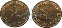 Kursmünze DE 2 Pf. Kursmünze BRD , 2 Pfennig Stück von 1958 F , J.381 , Bundesrepublik Deutschland -