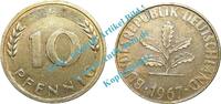 Kursmünze DE 10 Pf. Kursmünze BRD , 10 Pfennig Stück -vz-ss- von 1967 G , J.383 , -0544- -