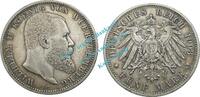Württemberg 5 Mk. -Silber- Kursmünze Württemberg , 5 Mark Stück -Wilhelm II- ss von 1903 F , J.176 -0554- -