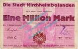 Inflation DE 1 Mio. Mk. Kirchheimbolanden , Notgeld 1 Million Mark -Strassenbild- in gbr. Keller 2652.g -
