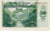 Inflation DE 500 Mia. Mk. -FEHLDRUCK- Karlsruhe , Notgeld 500 Milliarden Mark -Fehldruck- in kfr. Keller 2583.g , 1923 -